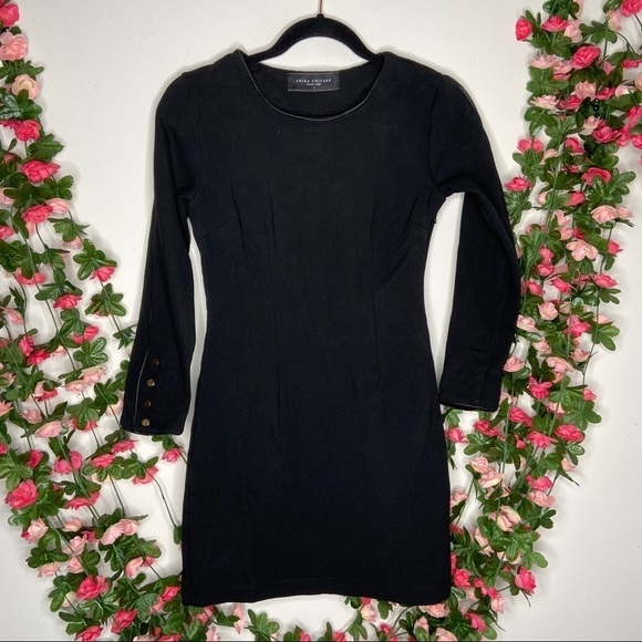 Akira Black Label Mini Dress Bodycon Gold wrist S - Picture 1 of 7